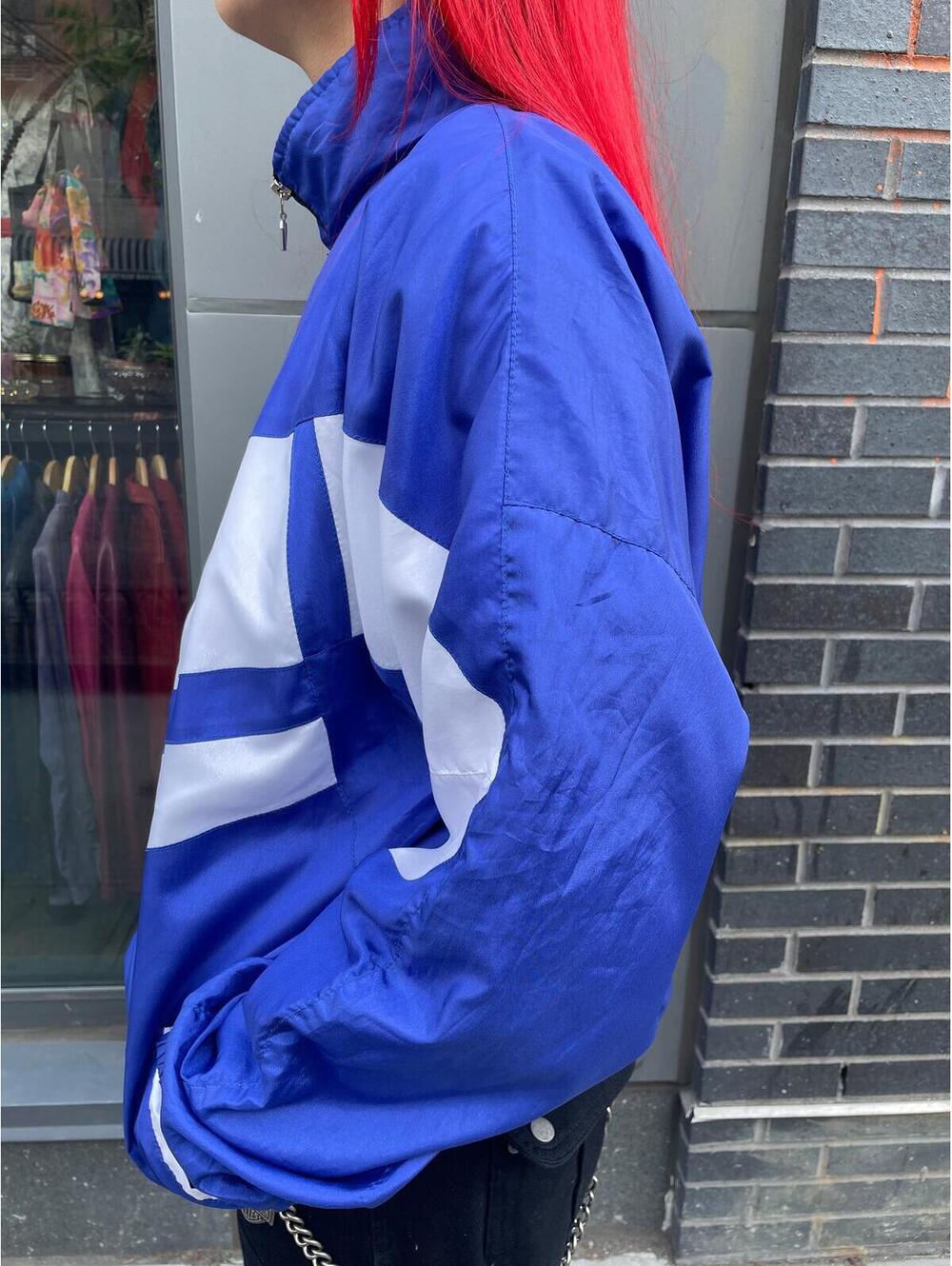Vintage Color Block Zip Up Windbreaker